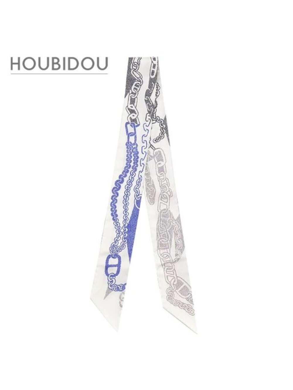 Hermes Scarf Twilly Silk White Anthracite Ankle Boucle